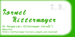 kornel mittermayer business card